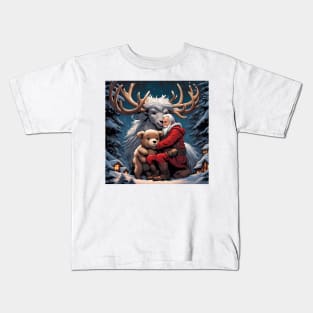 Teddy With Rudolf the Red Nose Reindeer Kids T-Shirt